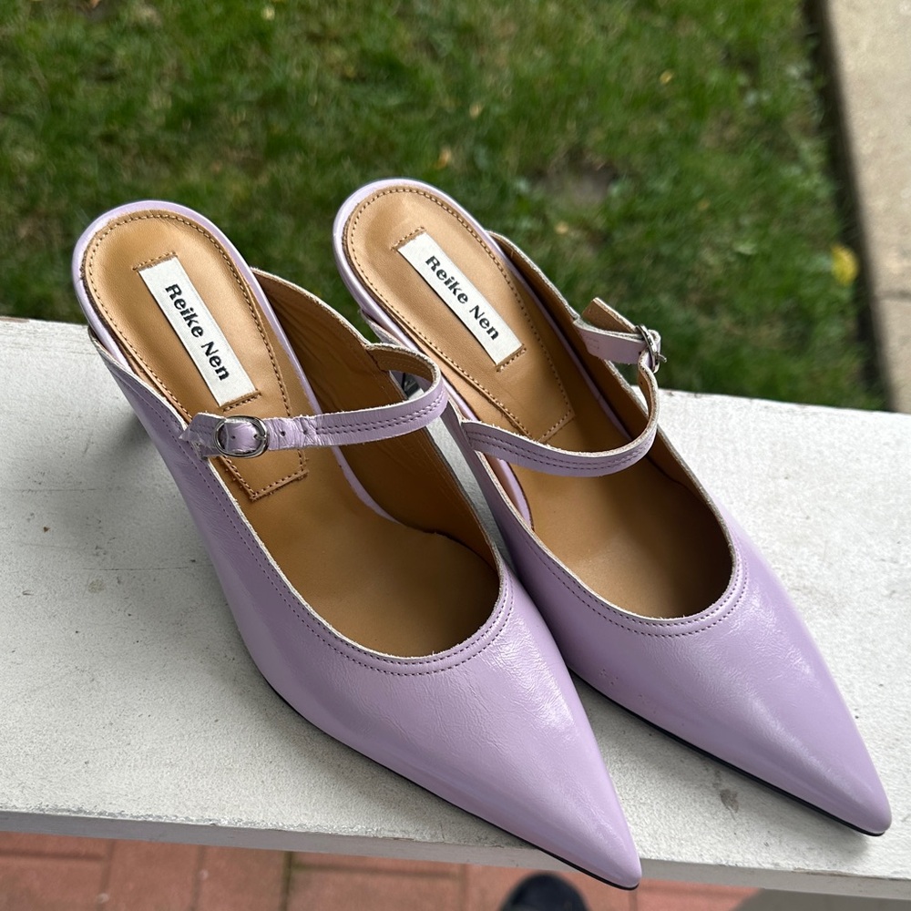 REIKE NEN Pointed Mary Jane Kitten Heel Mules